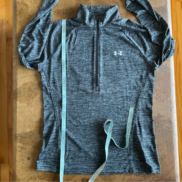 Under Armour Heathered Black and Gray half-zip - Picture 5 of 6